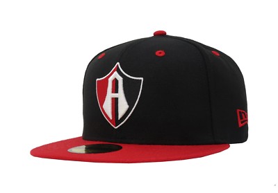 New Era 5950 Men Women Hat Guadalajara Atlas Soccer Club MX League Black Red Cap