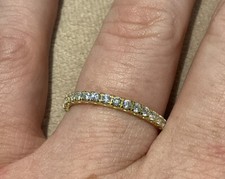 1.55 Carat Lab Created Round Diamond Full Eternity Ring Gold Plated 925 Size R