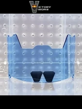 Transparent Blue Football Visor w/ FREE Clips. EYES VISIBLE! FOR ON-FIELD USE.