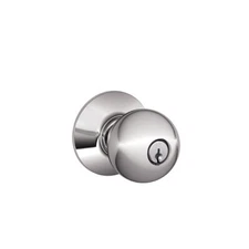 Orbit Knob Keyed Entry Lock C Keyway with 16211 Latch and 10063 Strike Bright Ch