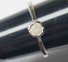 0.48 ct Natural Raw white gray diamond ring Uncut rough diamond ring silver NR84