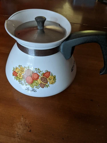 Corning Ware Spice of Life Le The 6 Cup Vintage Stovetop Coffee - Tea Pot P-104