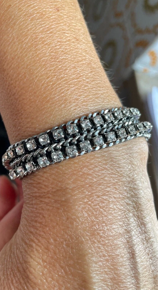 Swarovski bracciale/girocollo con cordoncino nero regolabile COME NUOVO - Immagine 3 di 4