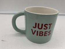 Room Essentials Ceramic 18oz Just Vibe Blue Coffee Mug BB01B40022