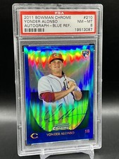 2011 Bowman Chrome Yonder Alonso Blue Refractor 71/500 PSA 8 NM-MT Reds Auto RC