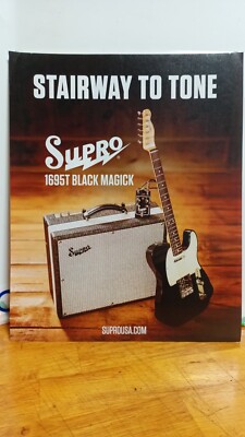 SUPRO GUITAR AMPLIFIER 1695T BLACK MAGICK PRINT AD 11 X 8.5  a5