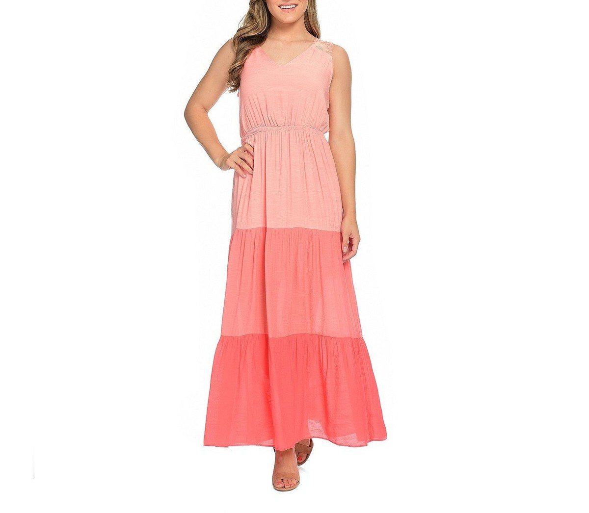 patchwork ruffle chiffon dress Maxi width:Regular IF Crafted from denim and 7 Casual First-Date Outfits