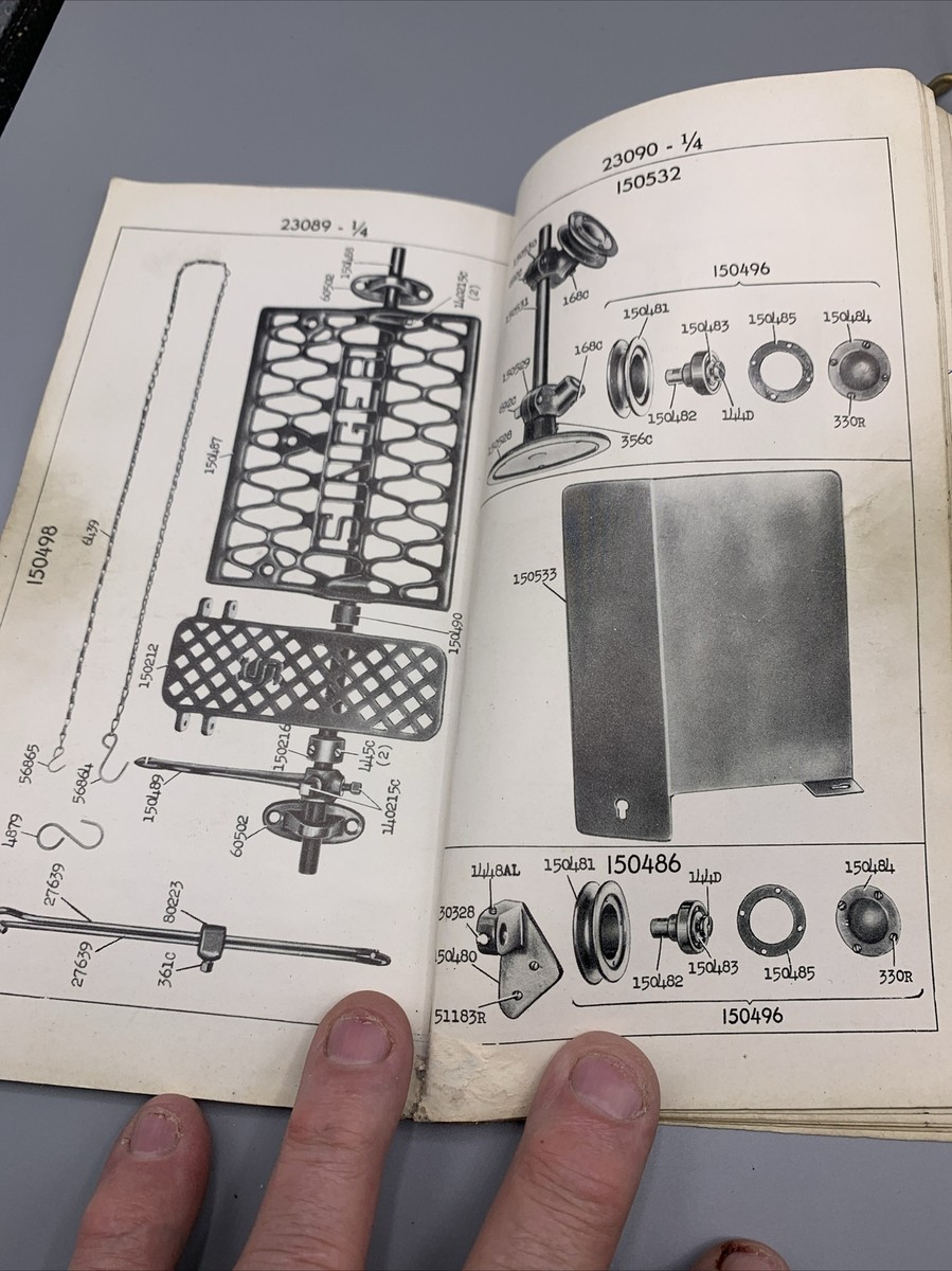 Vintage 1942 SINGER Sewing Machines List of Parts Machine # 231-4