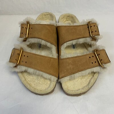 Birkenstock New w/o Box Arizona Bold Shearling Cognac Nubuck Reg Select Size