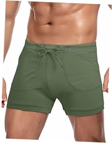 Men's Swimsuit Camo Quick Dry Mens Swimming Shorts Trunks Large Brief - Green