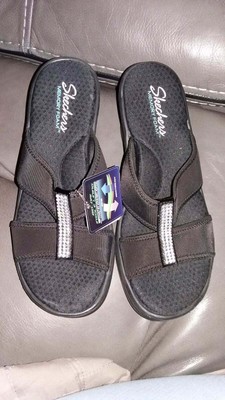 skechers women's rumblers 2 strap slide wedge sandal