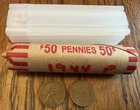 1944 P LINCOLN WHEAT PENNY ROLL - PHILADELPHIA MINT  - COIN TUBE - ESTATE FIND