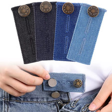 4 Pack Denim Button Extenders for Jeans Pants Waistband Extender Men Women