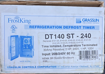 Grasslin DT140 ST-240 Refrigeration Defrost Timer 208/240V 30A NEMA 3R