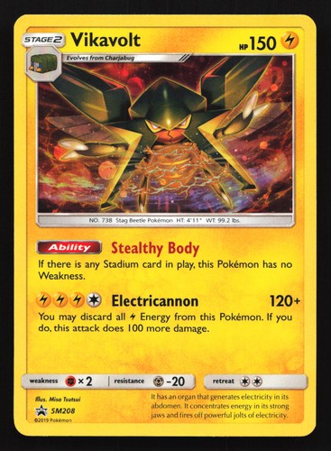 Vikavolt SM208 Sun & Moon Black Star Promo Pokemon Card