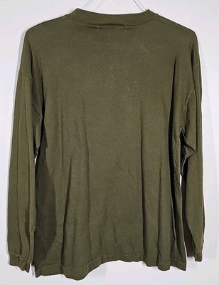 Mens Long Sleeve Olive Green Shirt Sz M By Weekends  100% Cotton Made In Turkey