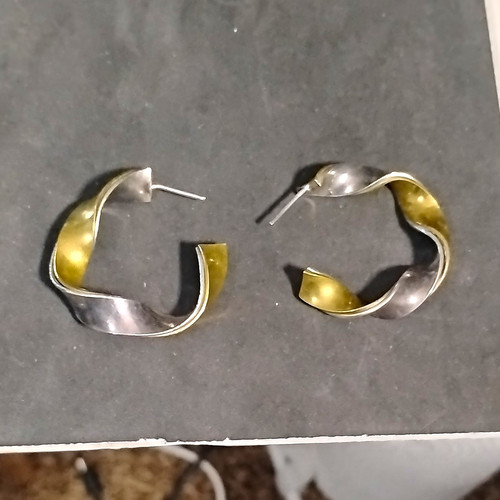 Twisted Bi-metal Earings