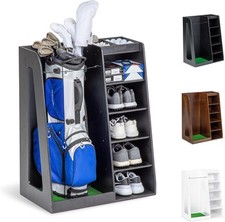 GoSports Premium Wooden Golf Bag Organizer Single Rack, Rack - Black