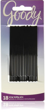 Mosaic Curved Bobby Pins, Black, X-Large, 18 Count