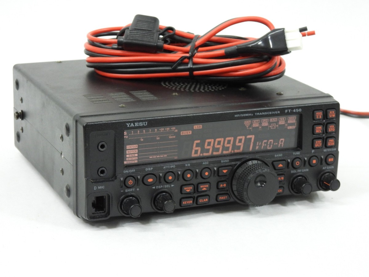 トランシーバー YAESU FT-450 hf\50mhz Transceiver Yaesu FT-450 Ham Radio HF 50MHz Tranceiver + DC Cable (works well