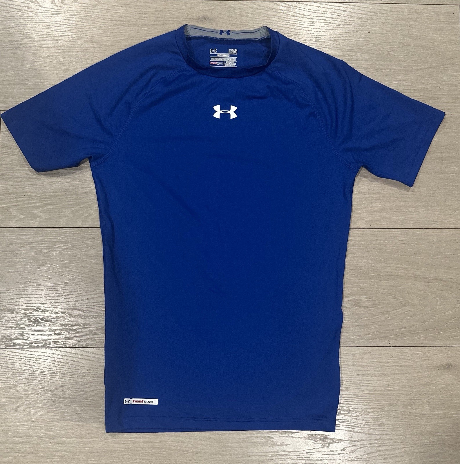 Under Armour Men's Large L Blue HeatGear Compression Short Sleeve Shirt