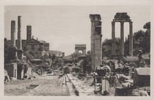 Roma Forum Via Sacra ruins Italy 1930s antique - RPPC Photo Postcard