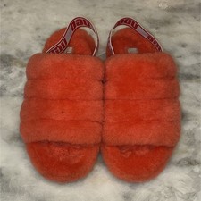 UGG Yeah Shearling Fur Slide Slippers Coral Women s US 7 EU 38 Model 1095119