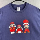 Vintage Mario Shirt Mens XL Blue Nintendo Video Games 2000s Y2K Tee