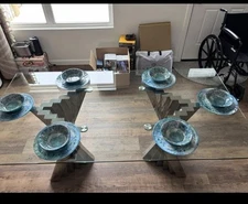 New 8 Piece Dining Table Set with 6 Chairs/ get before Sunday 