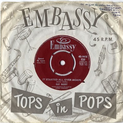 Kay Barry - It Started All Over Again / It Might As Well Rain Until  - G12170z