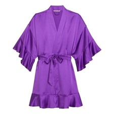 Victoria's Secret Satin Flounce Robe XXL Violetta NEW