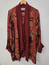 Southwest Indian Foundation Open Front Cardigan Size Medium Aztec Western Boho