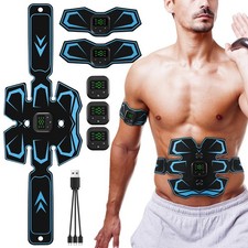 USB EMS Abdominal Muscle Stimulator Rechargeable ABS Trainer Toner Fitness Belt