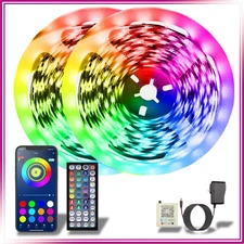 100ft RGB LED Strip Lights Music Sync App+Remote Control for Bedroom Party Decor