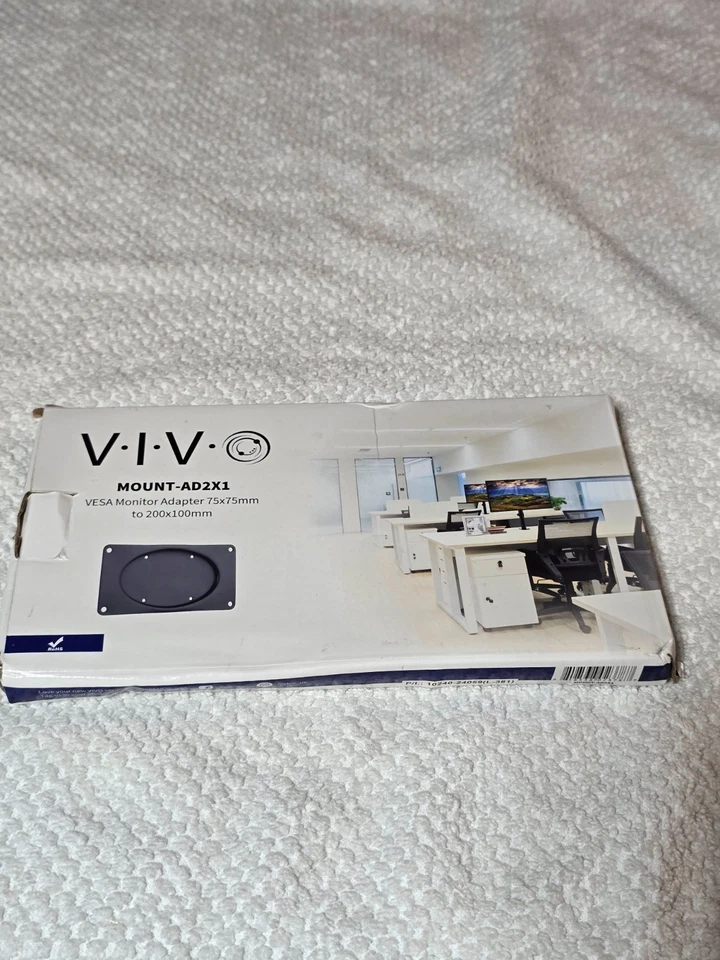 Stahl VESA Monitor Adapterplatte 75x75mm auf 200x100mm für 23-43" Bildschirm Monitor - Bild 2 von 4