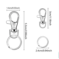 1 Swivel Snap Hooks with Key Rings, Premium Metal Swivel Lobster Claw Clasp