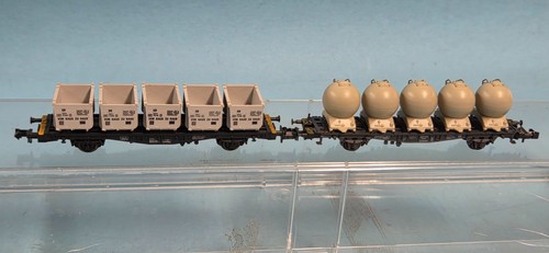 Fleischmann N 8231 + Röwa N 7005 Behältertragwagen/TOP | Condition: Gebraucht