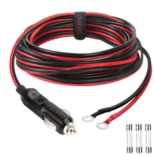 CUZEC Heavy-Duty 14AWG 20A Male Plug Cigarette Lighter Adapter Power Supply C...