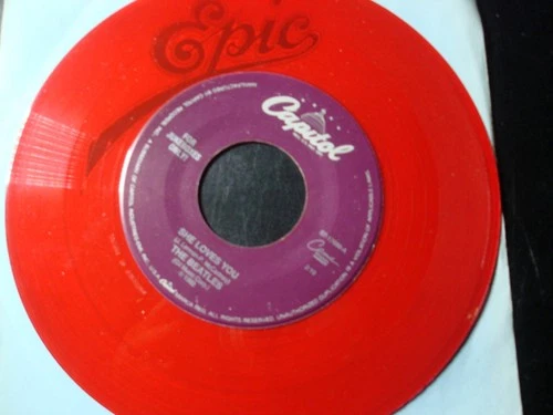 THE BEATLES I'LL GET YOU 45 RECORD SHE LOVES YOU JUKEBOX ONLY RED COLOR VINYL
