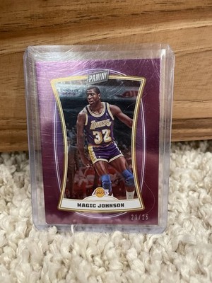 Magic Johnson 2022-23 Panini Player Of The Day #57 Purple Foil #'d 21/25
