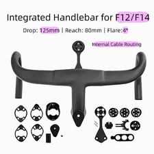  Carbon Integrated Handlebar Drop Bar Internal Cable Routing Aero Road Bike Stem