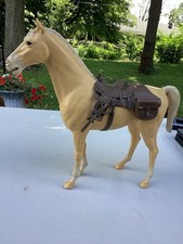 Vintage Marx Toys Johnny West Thunderbolt Palomino W/ Some Accessories On Wheels