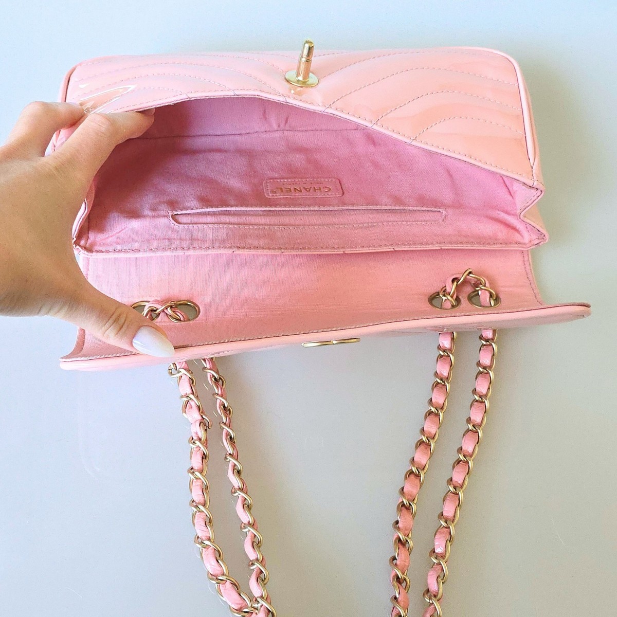 Chanel East West V Stitch Flap Bag | eBay