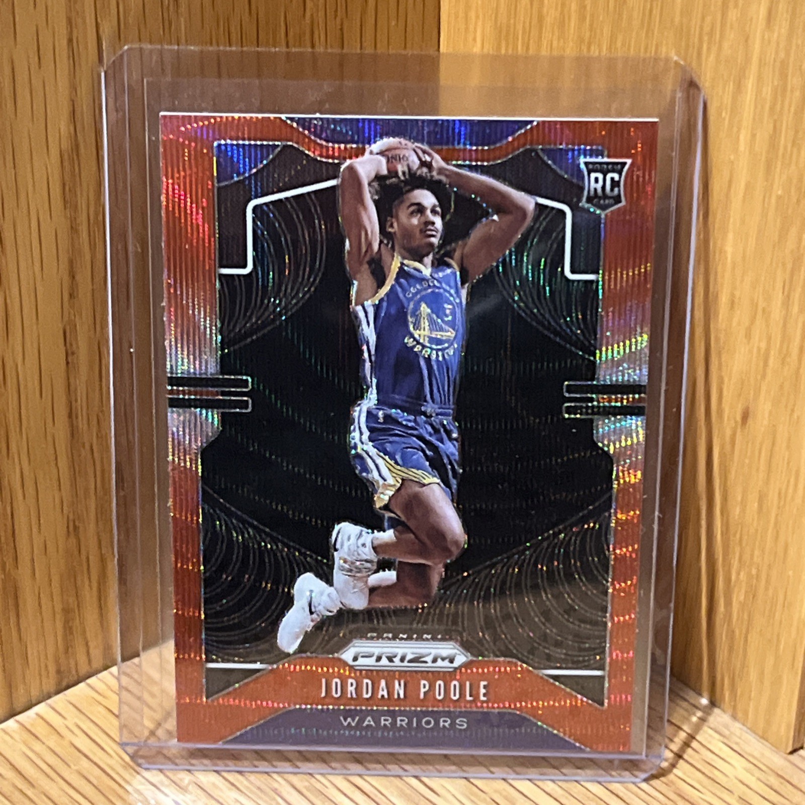 2019-20 Jordan Poole Prizm Ruby Red Wave Rookie Card #272.