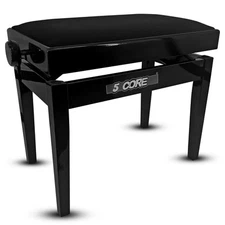 5 Core Piano Bench Height Adjustable Padded Cushion Solid Wood Keyboard Stool