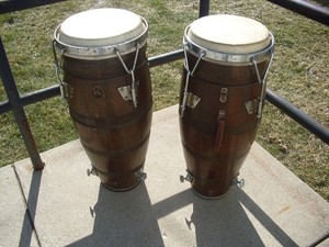 Vintage Conga Gon Bops Style Hand Drums 30" X 11" - Likely Made Hecho En Mexico