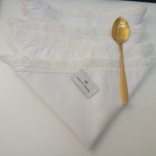 4x cotton napkins cotton with lace  in London Chocolates and Pearls UK brand