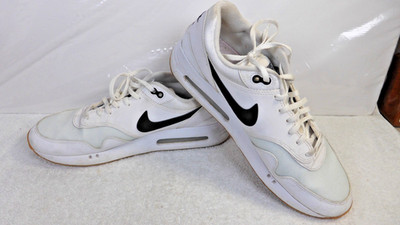 Mens Size 12 Nike Air Max 1 '86 OG G White Black Gum Golf Shoes FN0697 100 USED