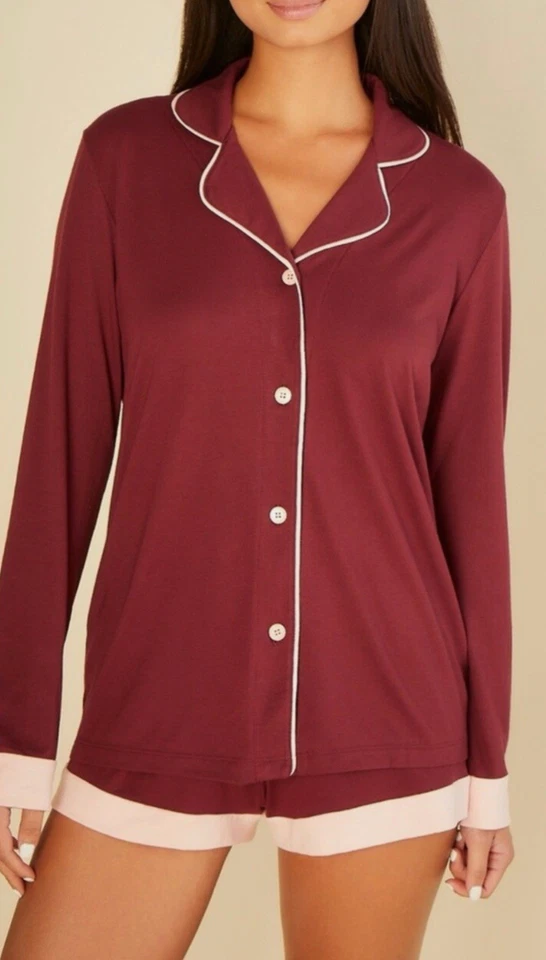 Cosabella Women’s Top and Boxer Short Pants  Pyjama Set Vino Fiore Size 3XL New - Image 3 of 4