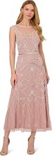 Adrianna Papell Womens Beaded Ankle Length Dress Size 8 NEW